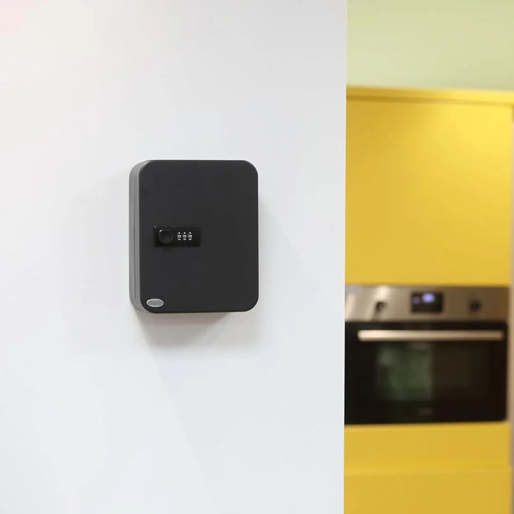 Combination Key Cabinet – 20-Key Hooks Wall Mounted with Key/Code Lock for Secure Key Storage