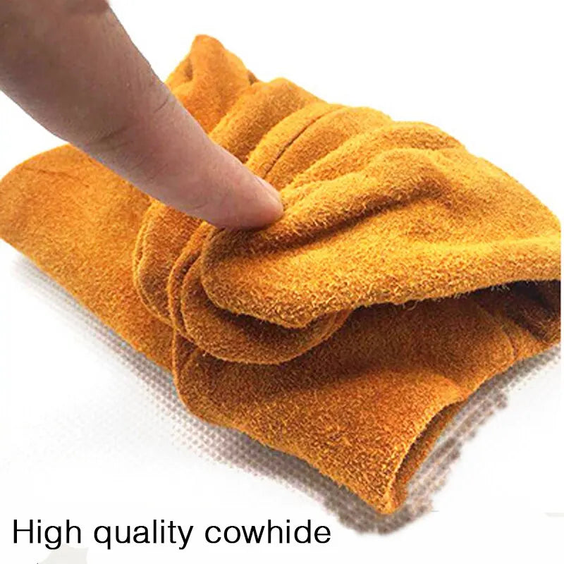 Men's Cowhide Work Gloves – Soft, Durable Safety Gloves for Driving, Hunting, Welding & Gardening