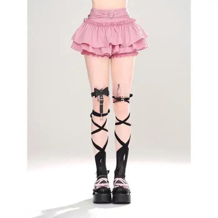 2024 Women’s Pink A-Line Mini Skirt - Slimming Pleated Cake Skirt