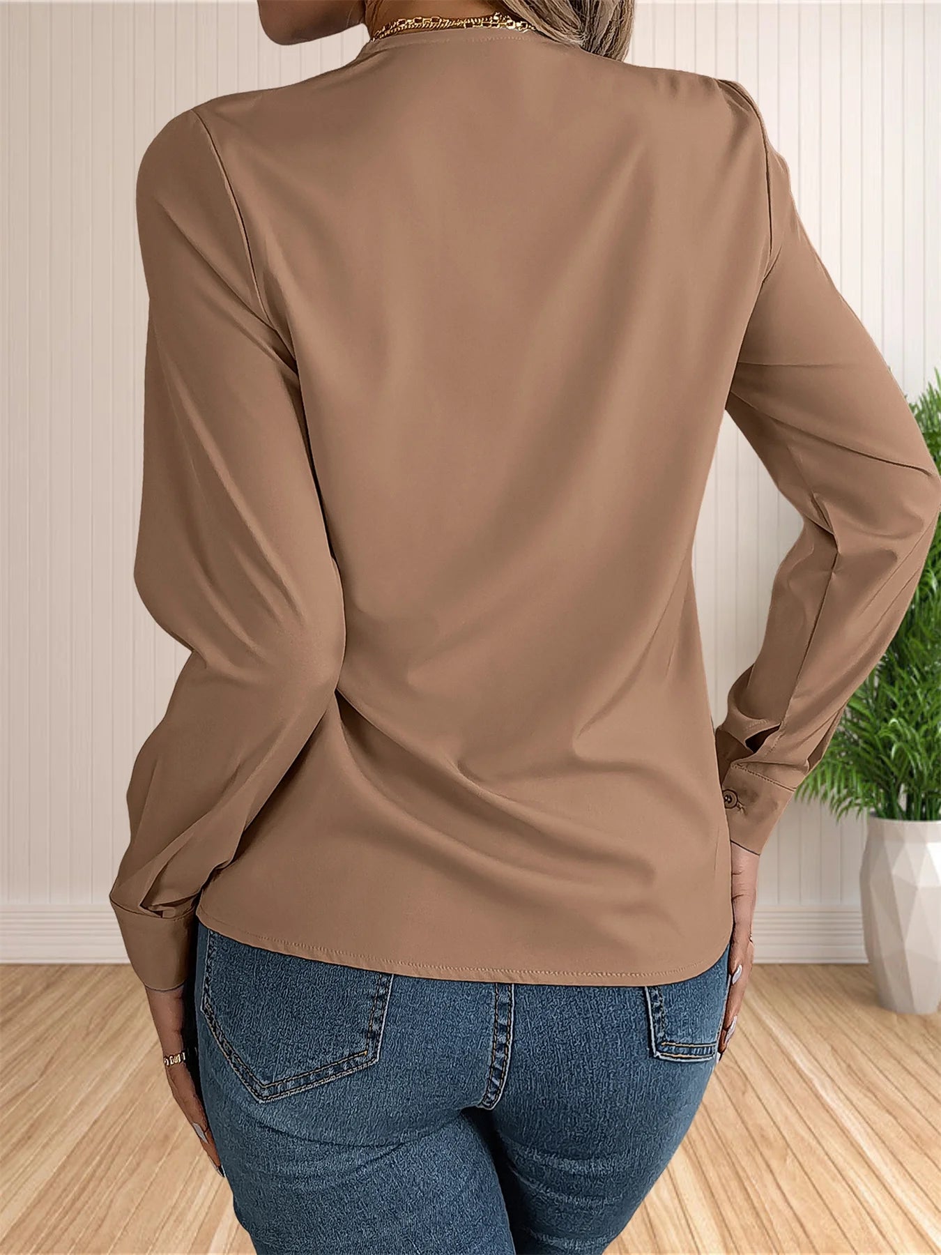 Women’s V-Neck Office Blouse