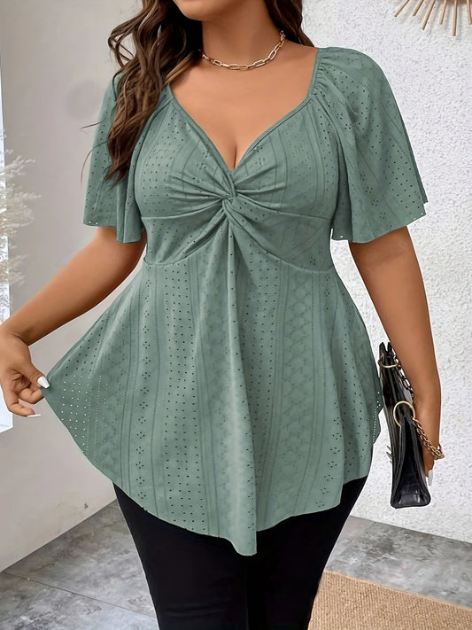 CurveEase V-Neck Blouse