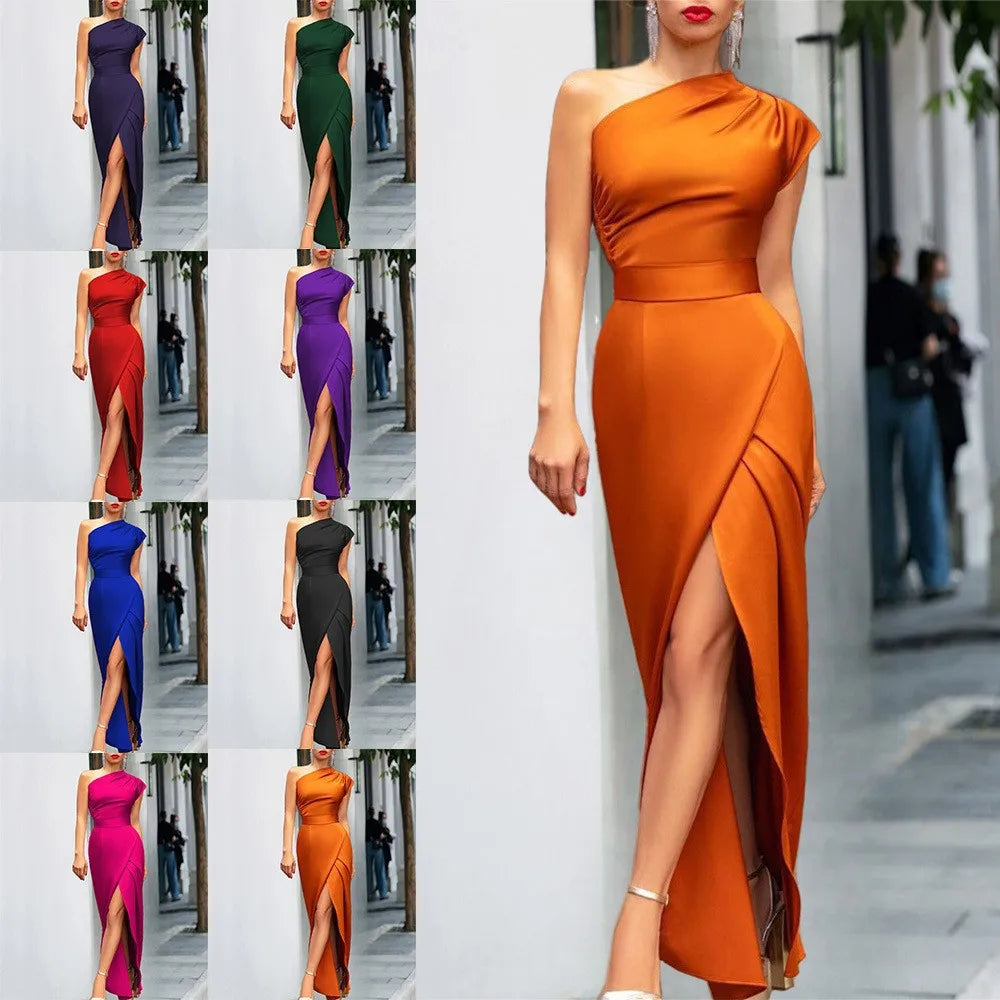 Women’s Off-Shoulder Slit Bodycon Dress