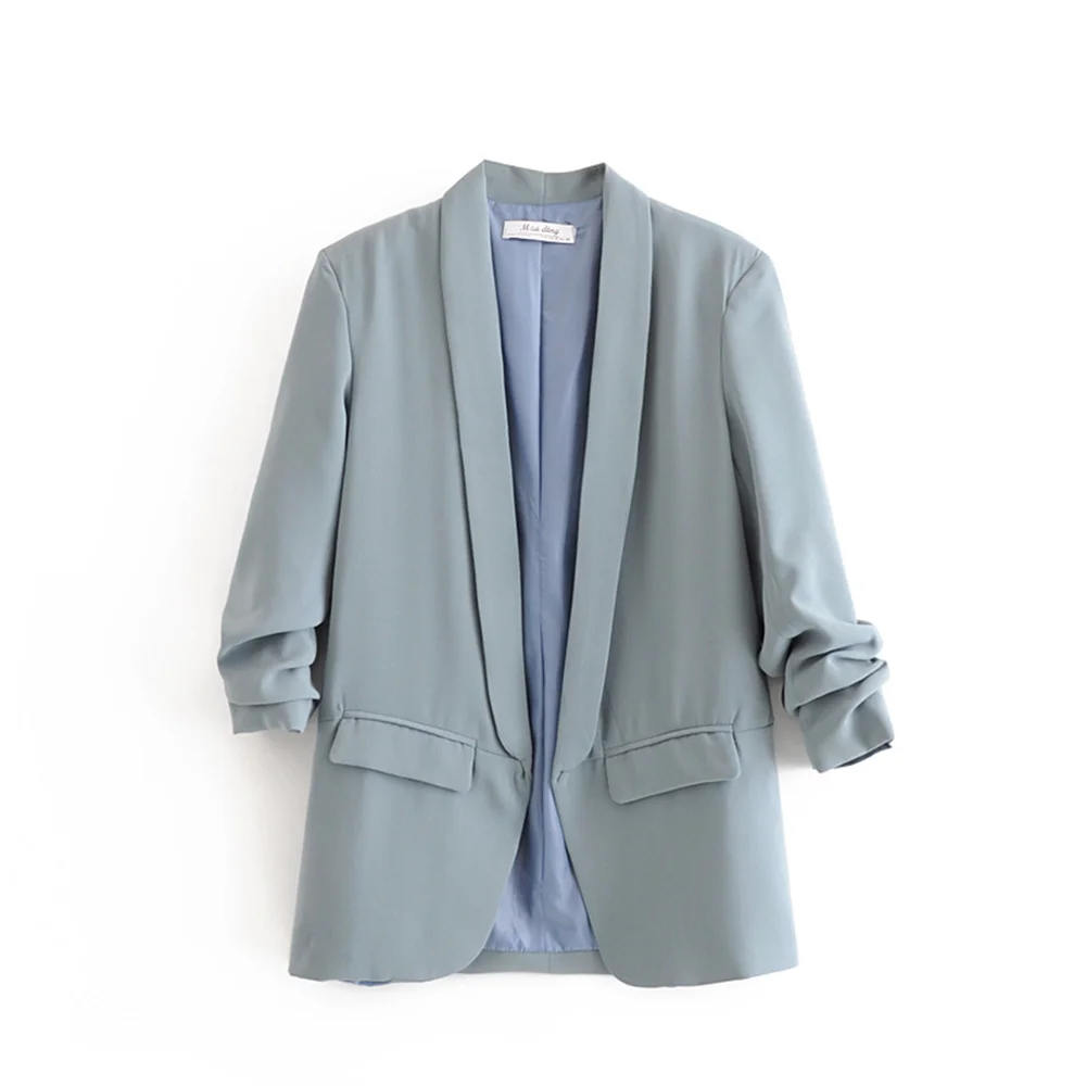 PB&ZA 2023 Spring Autumn Women's Pleated Sleeve Blazer