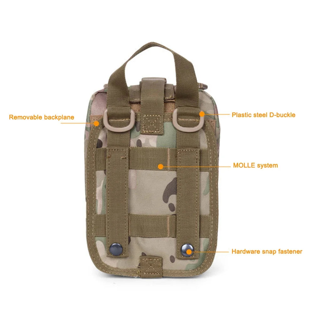 First Aid Kit Tactical Medical EDC Pouch – Outdoor Camping Survival Kit, 1000D Nylon Waist Pack