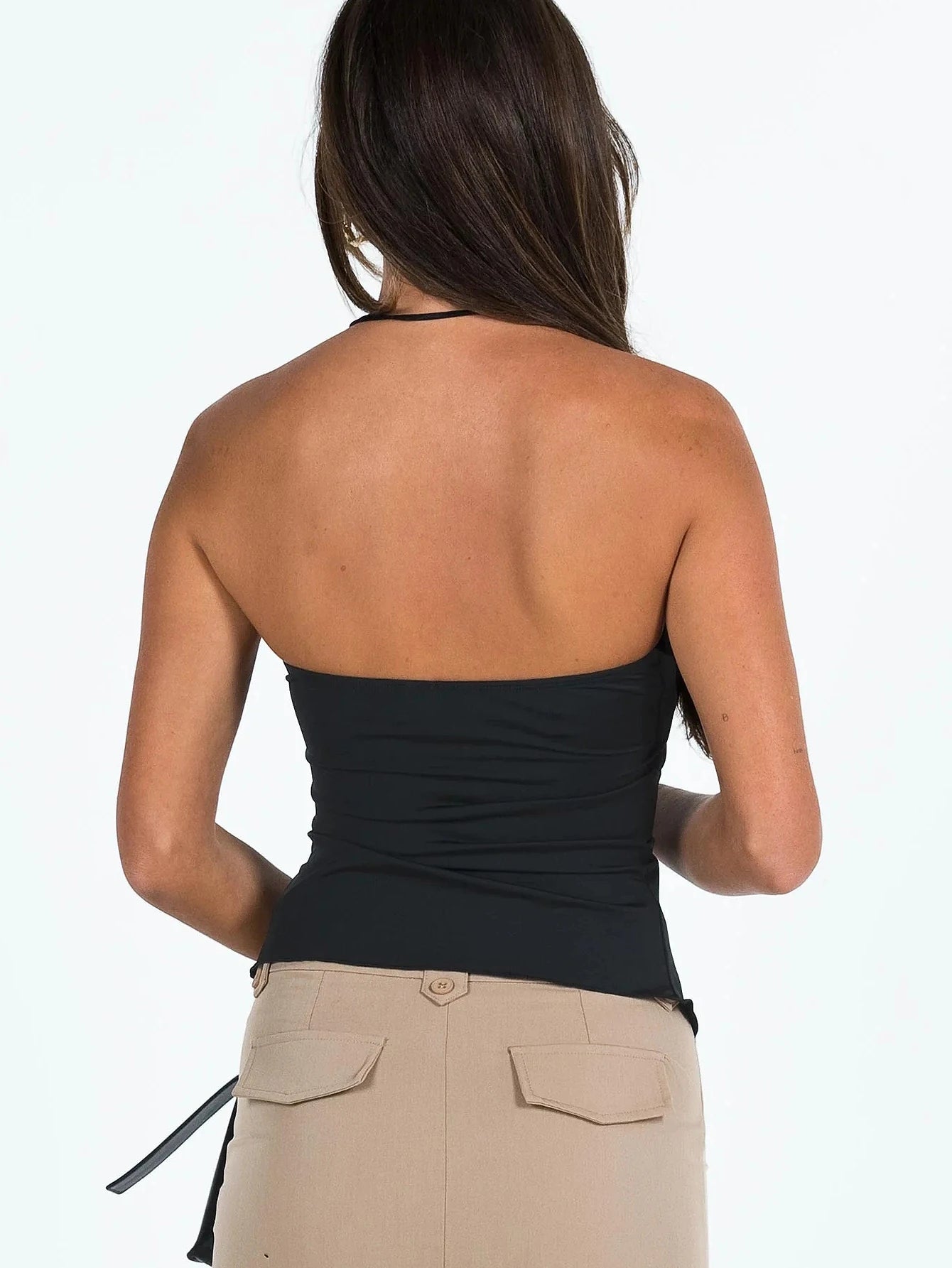 Sexy One-Shoulder Drawstring Crop Top – Slim Fit Summer Vest for Women