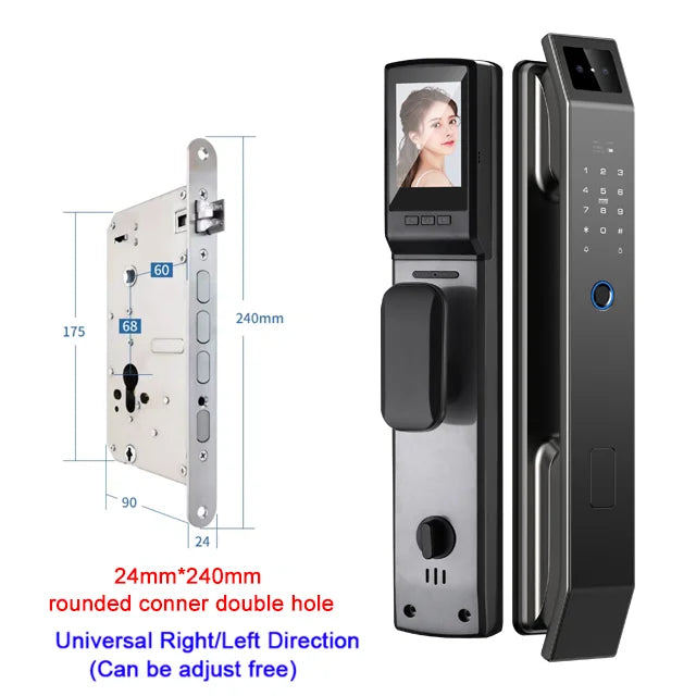 3D Face Recognition Digital Door Lock | Camera, Fingerprint & Password Unlock | Keyless Electronic Lock