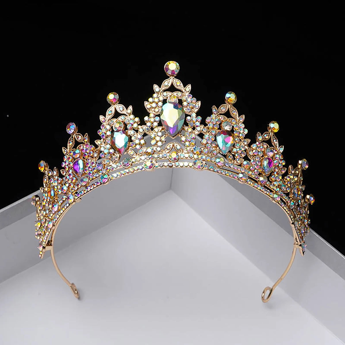 Crystal Bridal Tiara – Silver Wedding Crown Headpiece for Veil & Hair Accessories