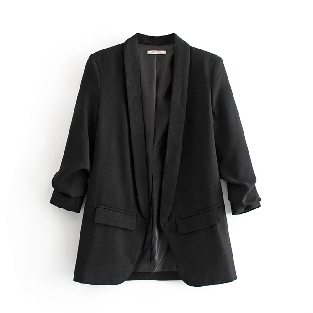 PB&ZA 2023 Spring Autumn Women's Pleated Sleeve Blazer