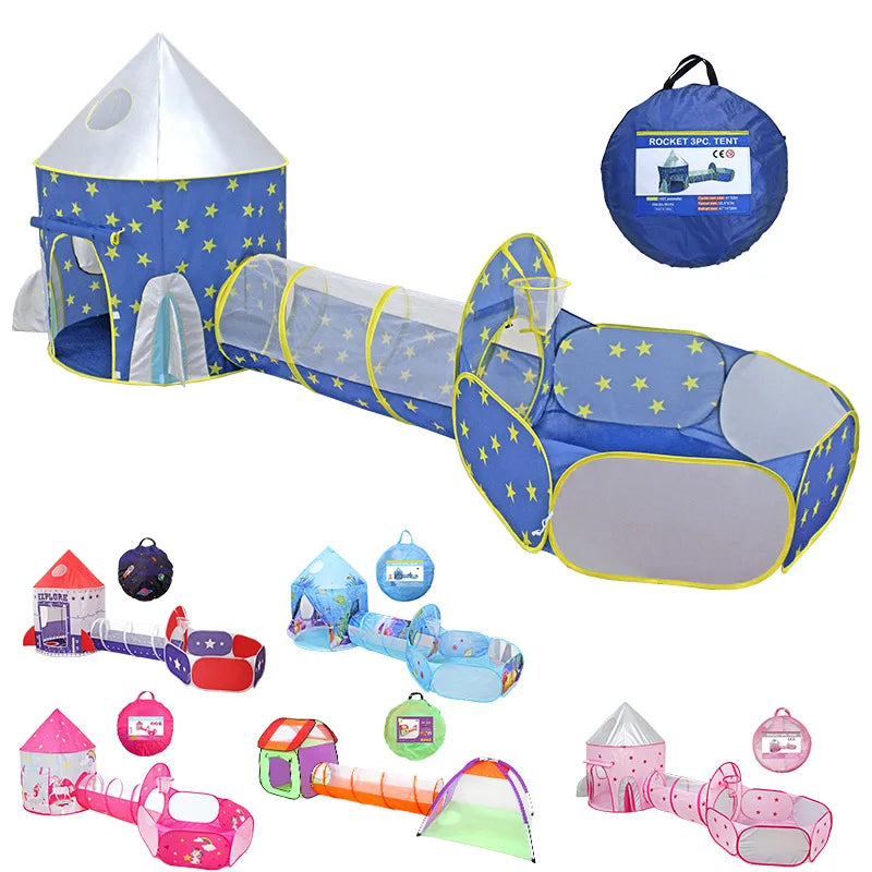 Indoor Toddler Play Tent with Ocean Balls & Tunnel – 3-in-1 Playpen & Playground for Babies