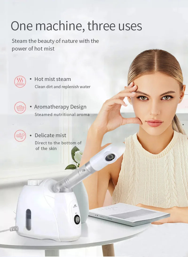 Facial Steamer & Warm Mist Humidifier - Deep Cleaning Vaporizer for Home Spa & Skin Care