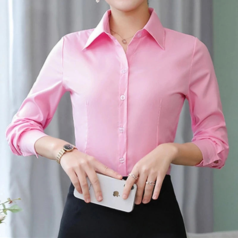 Elegant Long-Sleeve Button Blouse