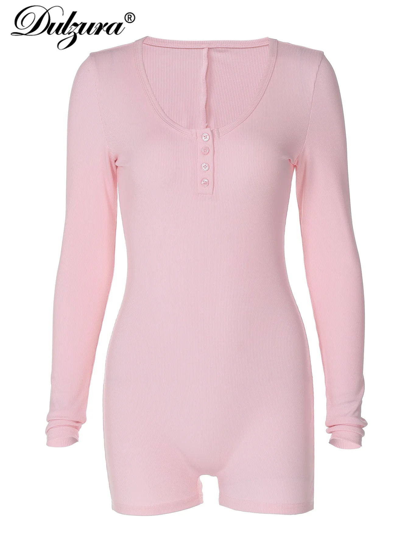 Dulzura Skinny Long Sleeve Bodycon Jumpsuit - Y2K Party & Workout Romper