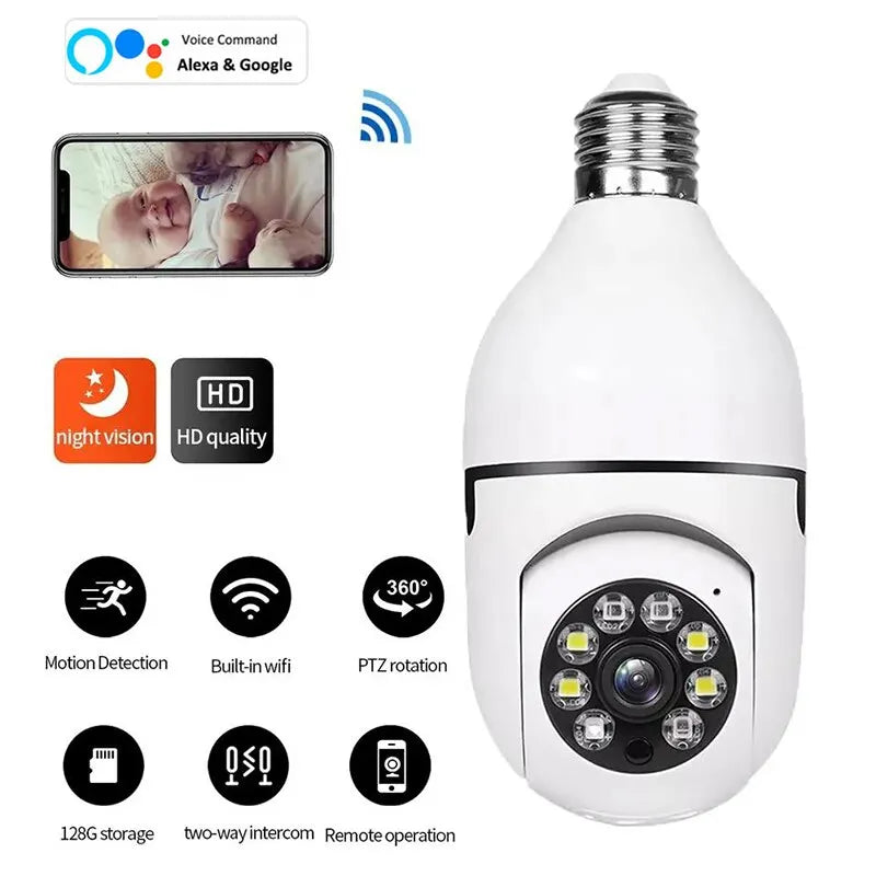 WiFi Surveillance Camera with 4X Digital Zoom, AI Human Detection, Full Color Night Vision, Wireless Indoor IP Camera for Smart Home CCTV