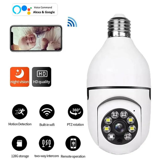 WiFi Surveillance Camera with 4X Digital Zoom, AI Human Detection, Full Color Night Vision, Wireless Indoor IP Camera for Smart Home CCTV