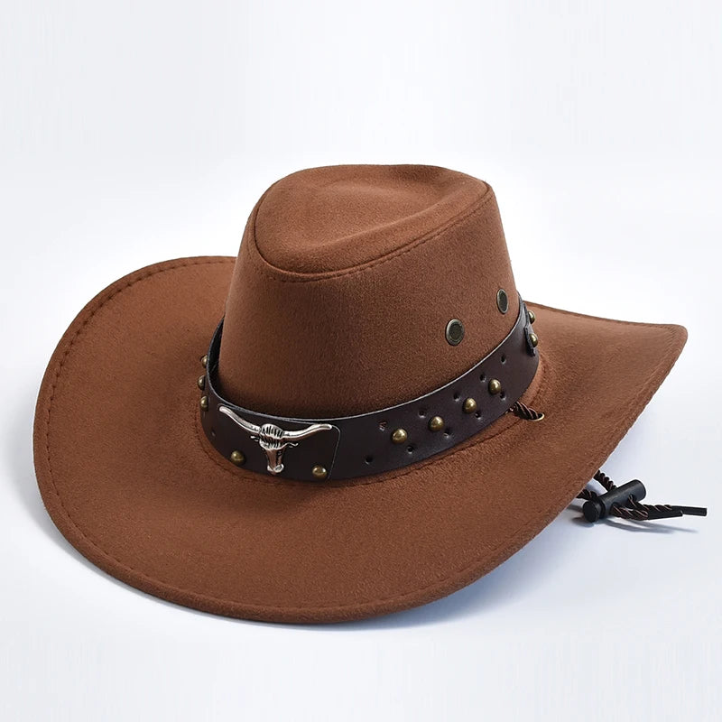 Unisex Casual Polyester Cowboy Hat for All Seasons – Travel and Outdoor Accessory
