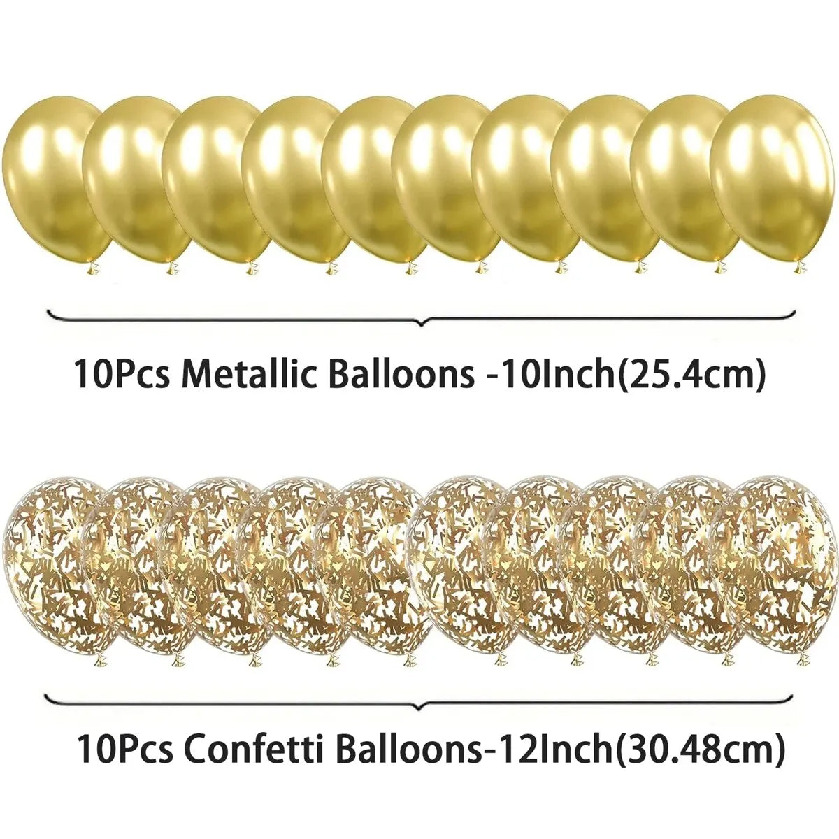 20pcs Metallic Confetti Latex Balloons – Party Balloons for Birthdays, Weddings, and Anniversaries