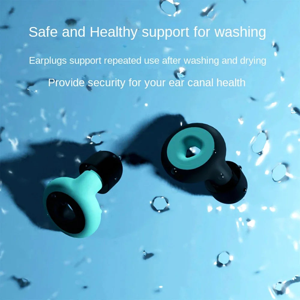 Sleep Noise Reduction Earplugs – 1 Pair, Soft Silicone, Reusable, Waterproof for Travel & Swimming
