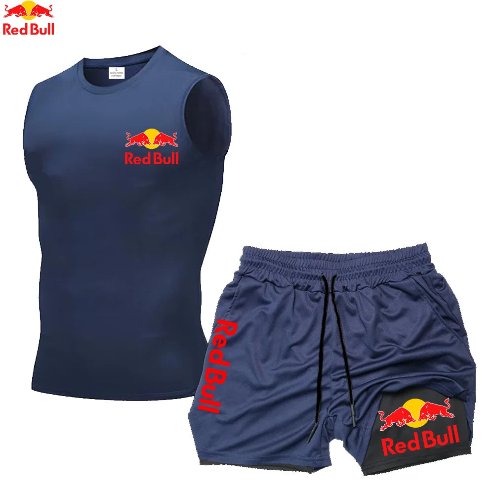 RedBull Men’s 2-in-1 Quick-Dry Gym Set — Tank Top & Shorts