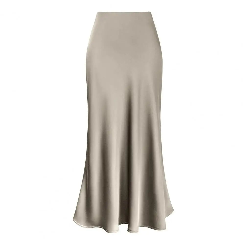 legant High-Waist Satin Fishtail Skirt