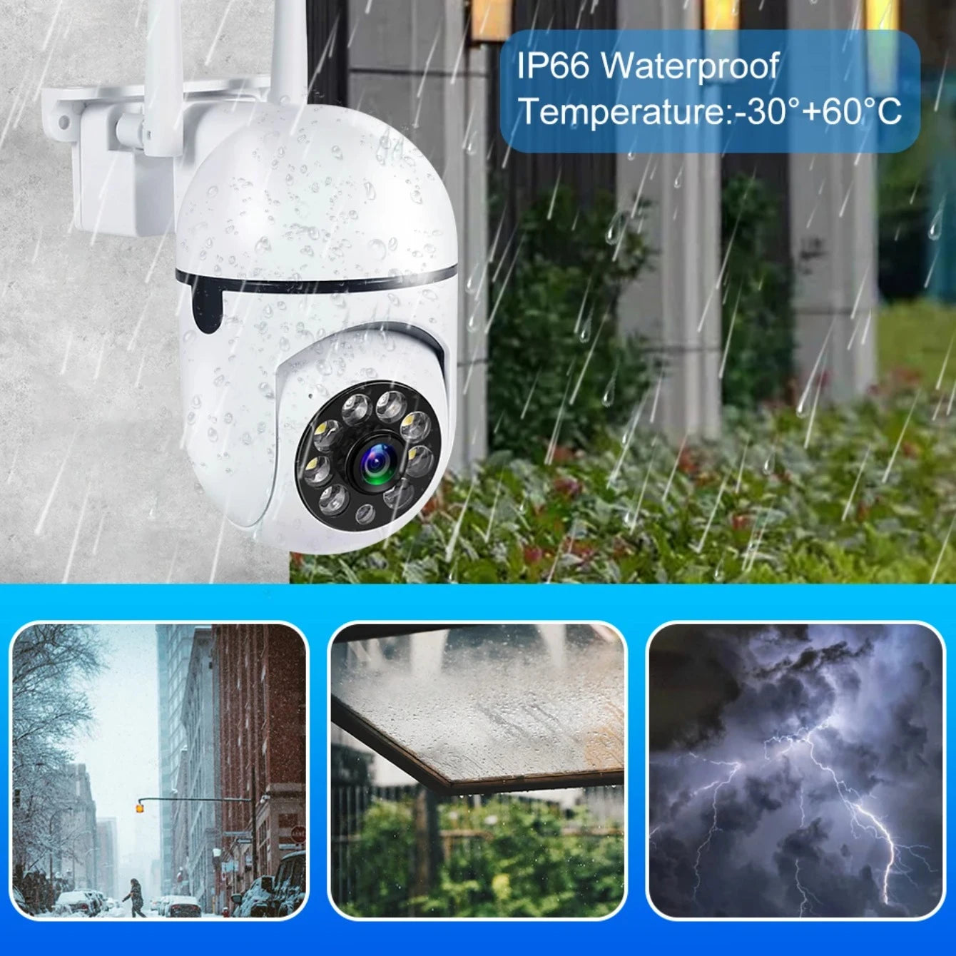 Wireless PTZ Security Camera, 4X Zoom, AI Human Tracking, Two-Way Audio, HD Night Vision, 8MP Outdoor Cam