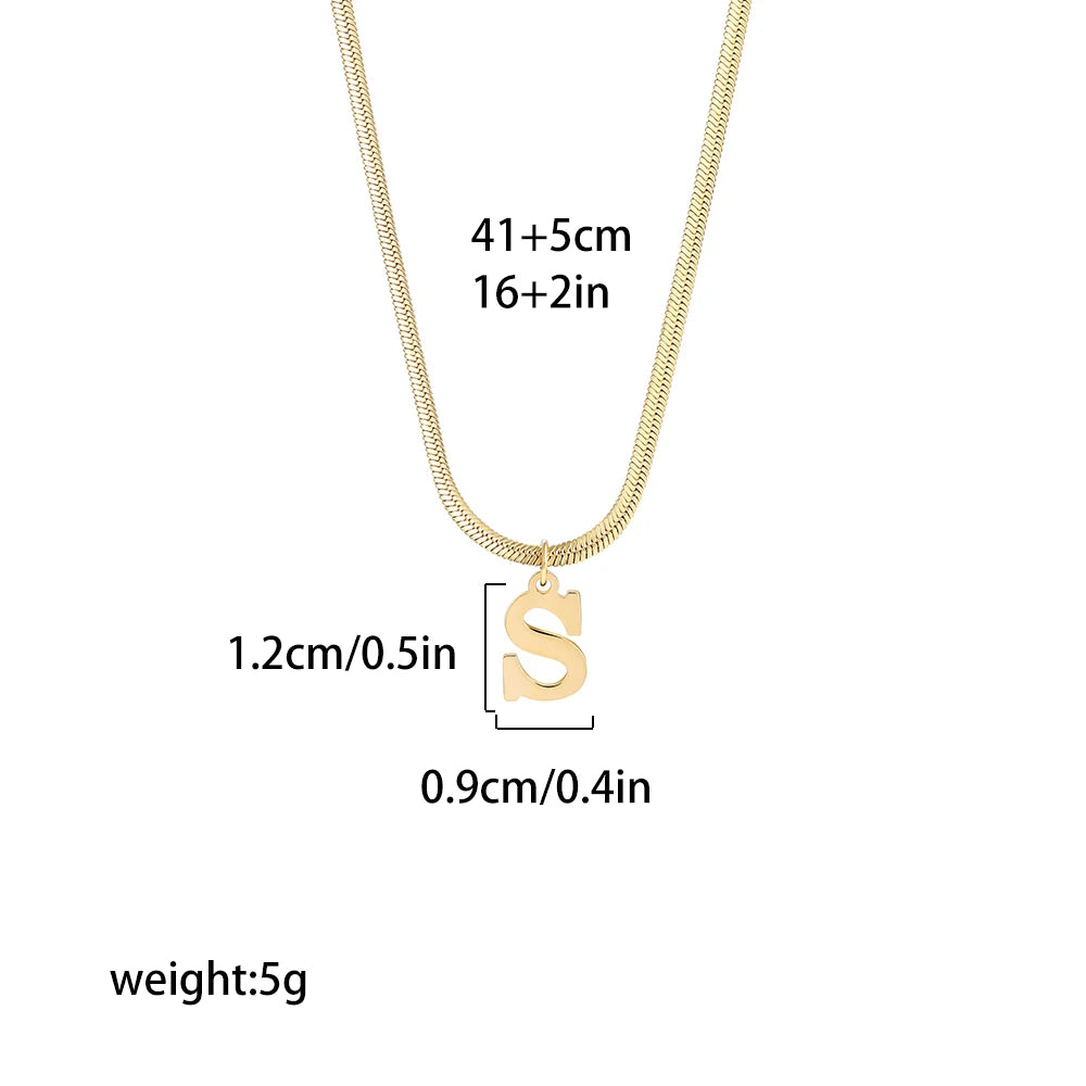 Gold Plated A-Z Alphabet Pendant Necklace for Women – Stainless Steel Initial Letter