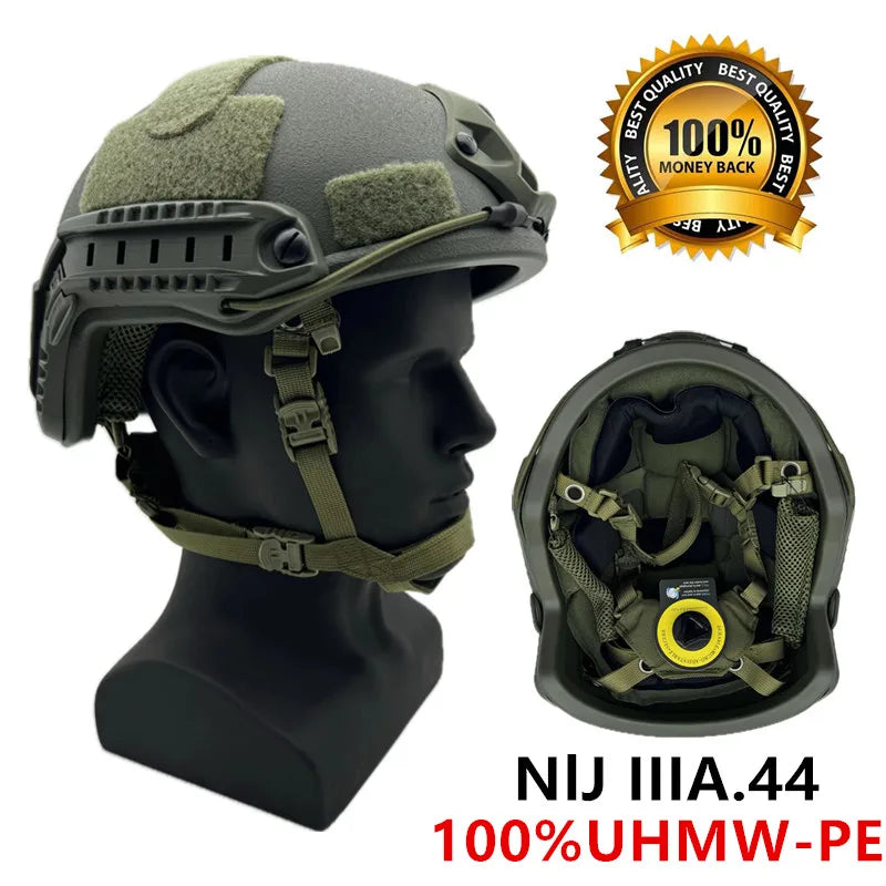 High-Cut Tactical Ballistic Helmet NIJ IIIA Kevlar Helmet with FAST Wendy’s Suspension Pad