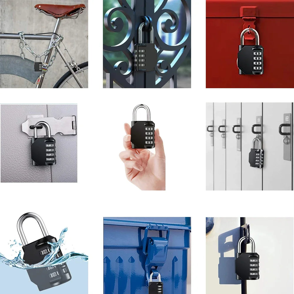 4-Digit Resettable Combination Lock | Waterproof & Heavy Duty | Outdoor Padlock