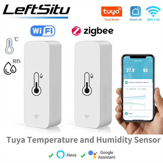 Tuya WiFi Smart Temperature & Humidity Sensor – Indoor Hygrometer Controller, Works with Alexa & Google Home