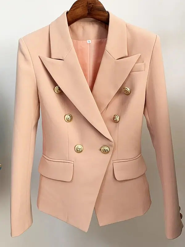 2024 Designer Women's Double Breasted Lion Button Blazer (S-5XL)