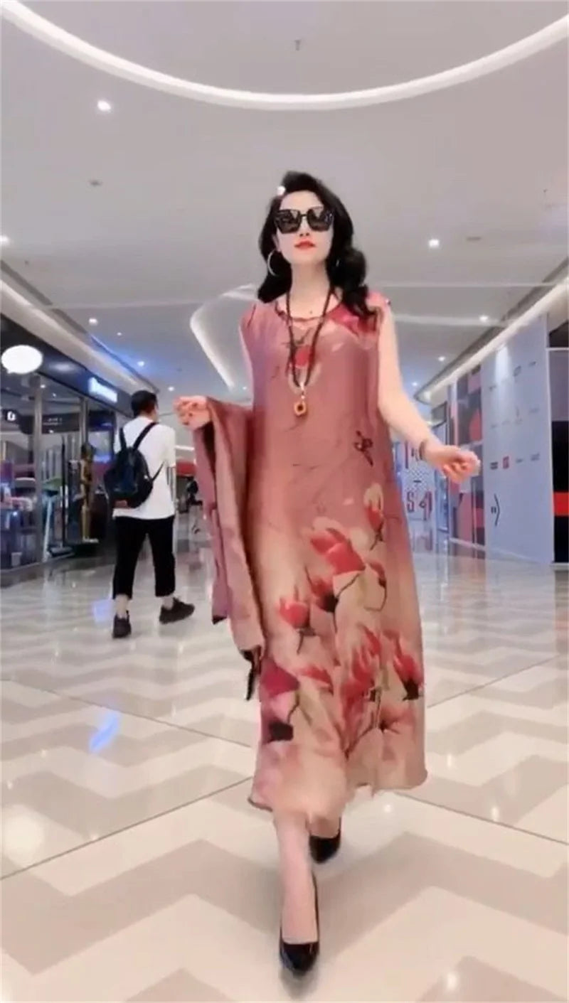 Elegant Silk Two-Piece Maxi Set