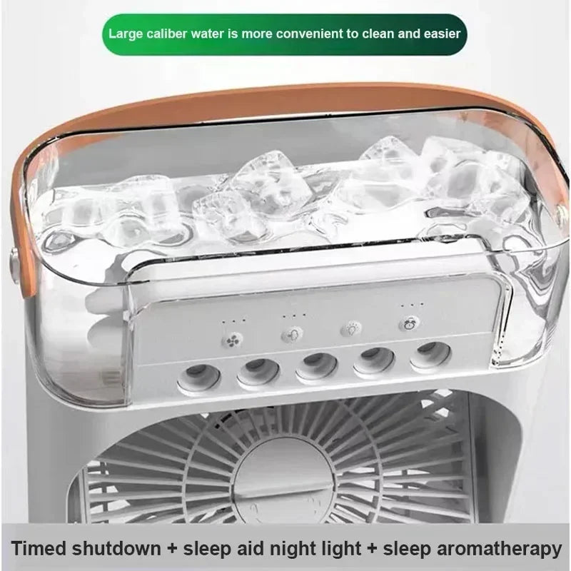 Portable 3-in-1 Air Cooler – Fan, Humidifier & Air Conditioner with LED Night Light