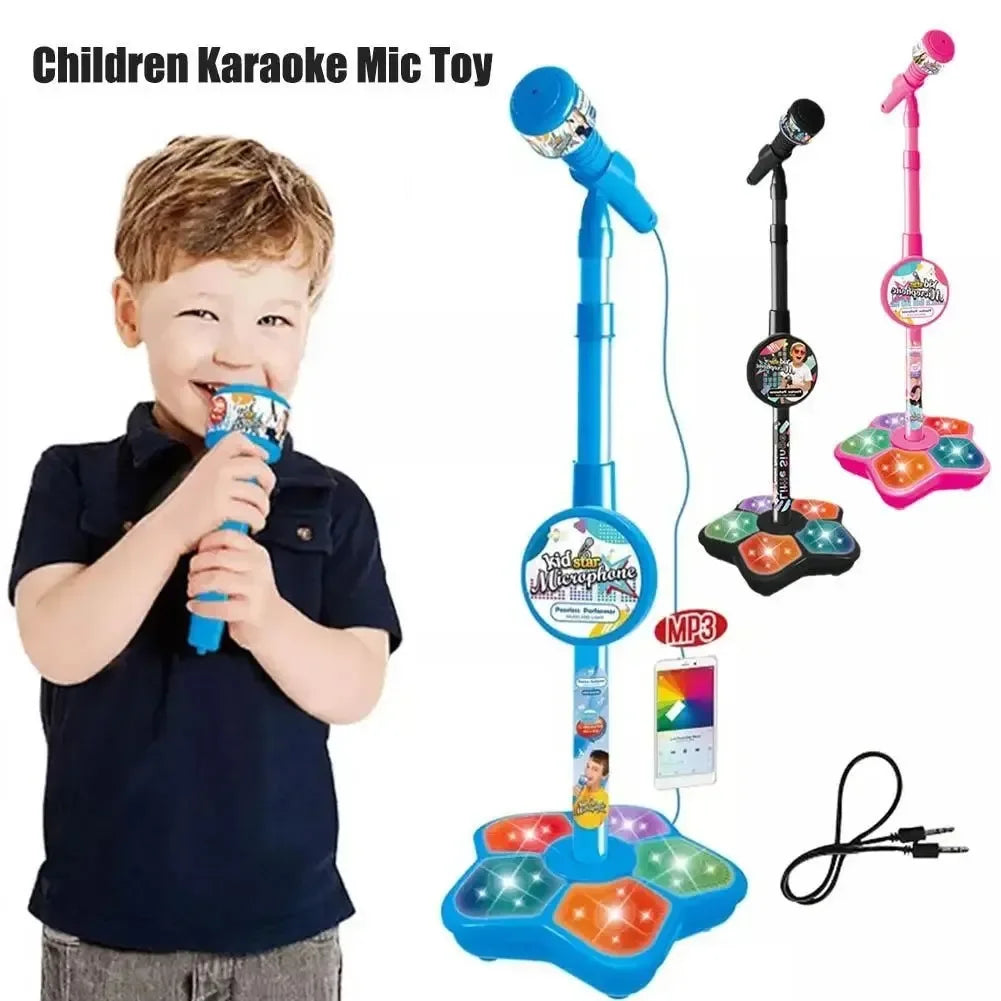Kids Karaoke Microphone with Stand – Music Toy for Boys & Girls, Brain-Training Educational Toy, Perfect Birthday Gift