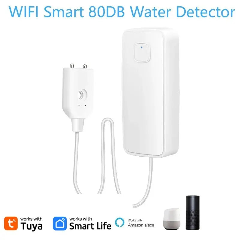 Tuya WiFi Smart Water Leak Sensor – Overflow & Flood Detection with 80dB Alarm and Remote Monitoring