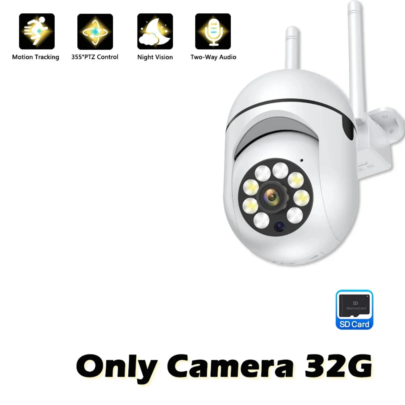Wireless PTZ Security Camera, 4X Zoom, AI Human Tracking, Two-Way Audio, HD Night Vision, 8MP Outdoor Cam