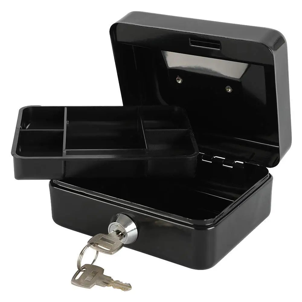 Portable Mini Key Safe – Lockable Steel Piggy Bank for Cash & Coin Storage