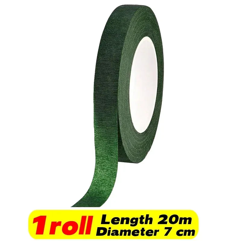 Green Floral Tape – Self-Adhesive Bouquet Wrapping Tape for DIY Flowers & Wedding Decor 10/1 Rolls