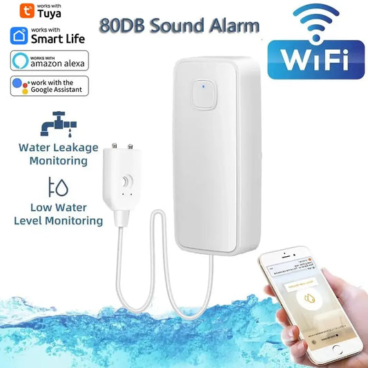 Tuya WiFi Smart Water Leak Sensor – Overflow & Flood Detection with 80dB Alarm and Remote Monitoring