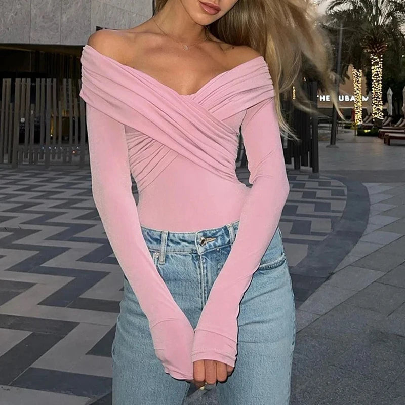 Women’s Off-Shoulder Long Sleeve Bodysuit