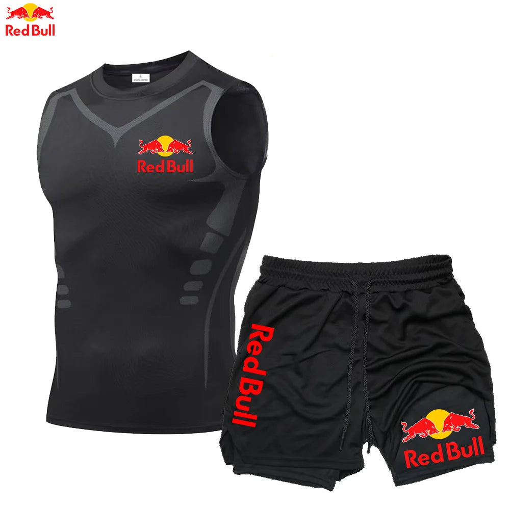 RedBull Men’s 2-in-1 Quick-Dry Gym Set — Tank Top & Shorts