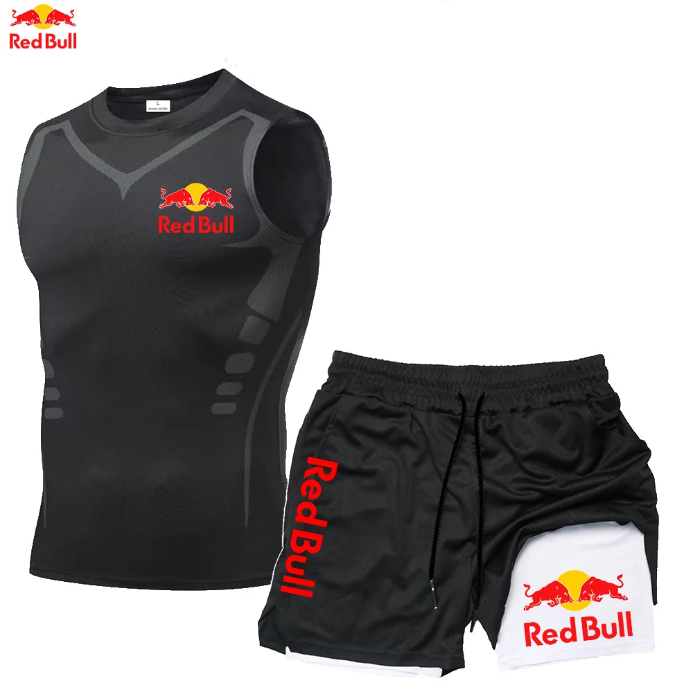 RedBull Men’s 2-in-1 Quick-Dry Gym Set — Tank Top & Shorts