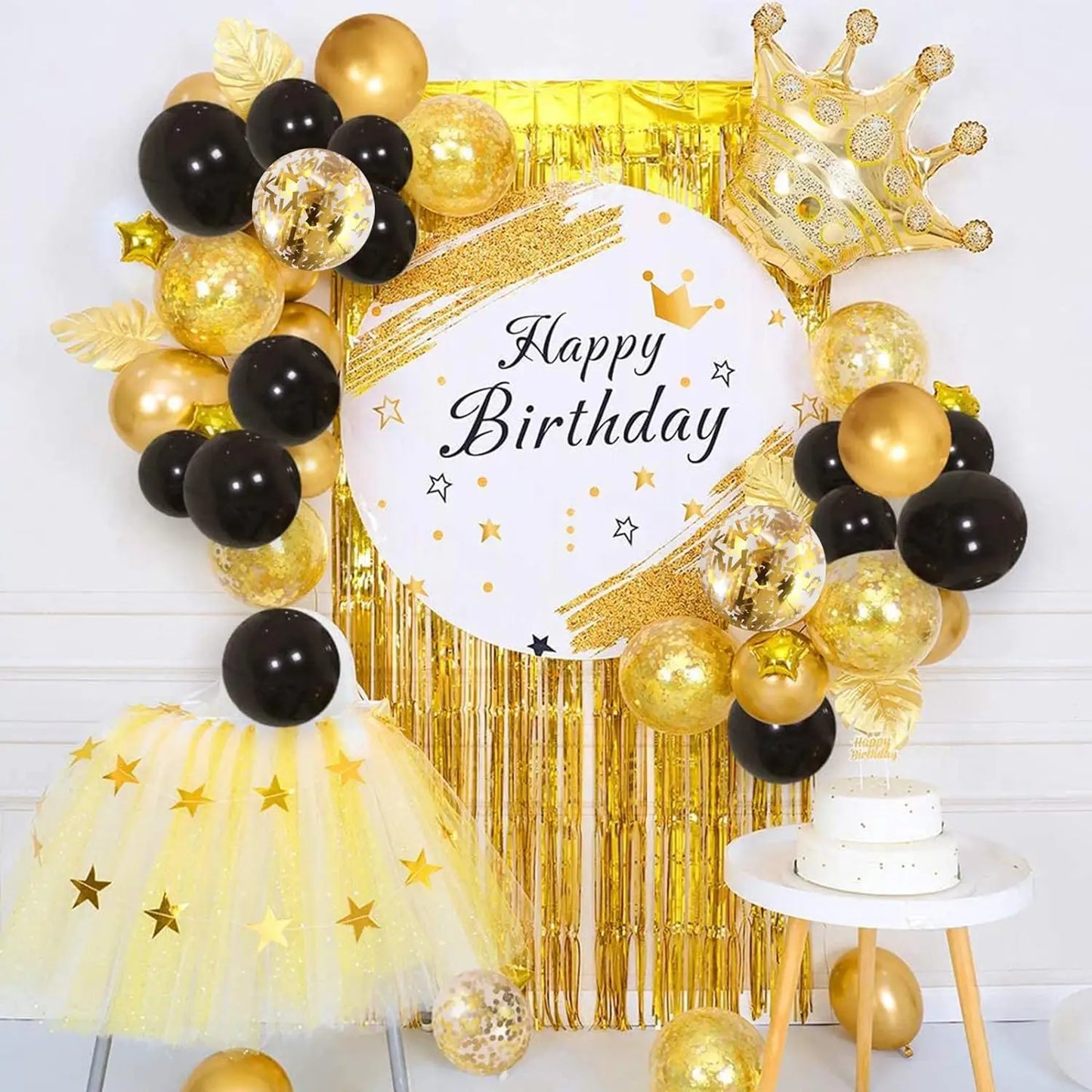 Metallic Gold & Pearl White Balloons – 12" Latex and Confetti Balloons for Party & Wedding Decor 30pcs