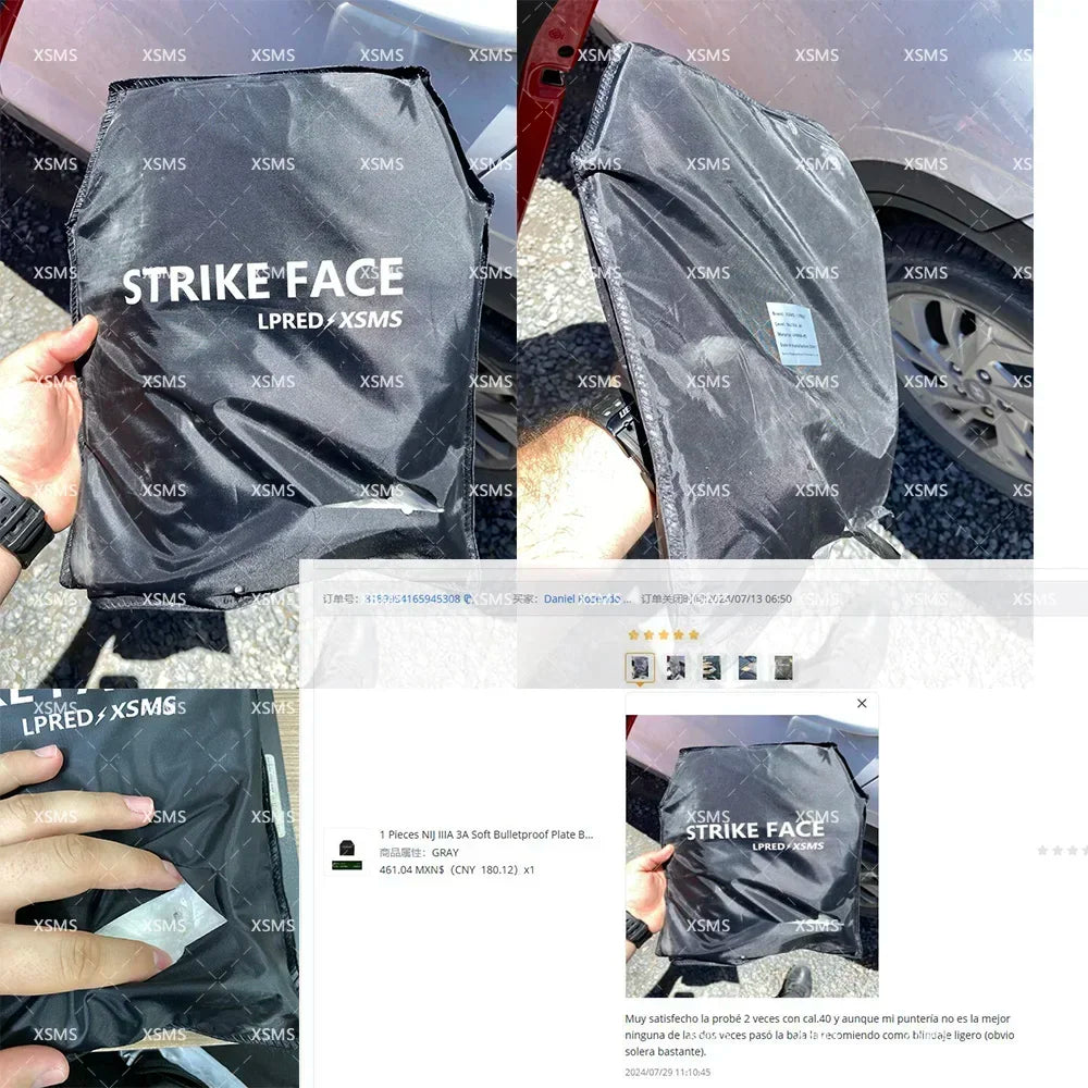 NIJ IIIA Soft/Hard Bulletproof Plates for Ballistic Vest and Backpack – Available in 6x8, 10x12, 11x14 Sizes