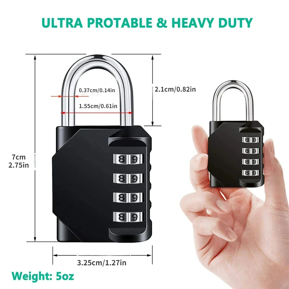 4-Digit Resettable Combination Lock | Waterproof & Heavy Duty | Outdoor Padlock