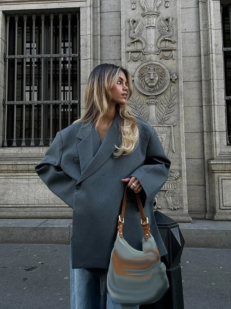 2024 Fashion Lapel Button Suit Jacket for Women - Casual Office Coat