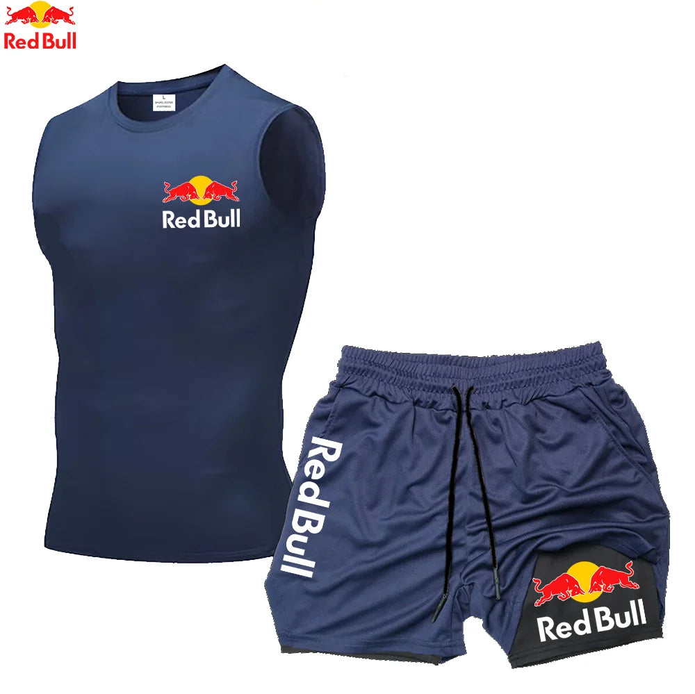 RedBull Men’s 2-in-1 Quick-Dry Gym Set — Tank Top & Shorts