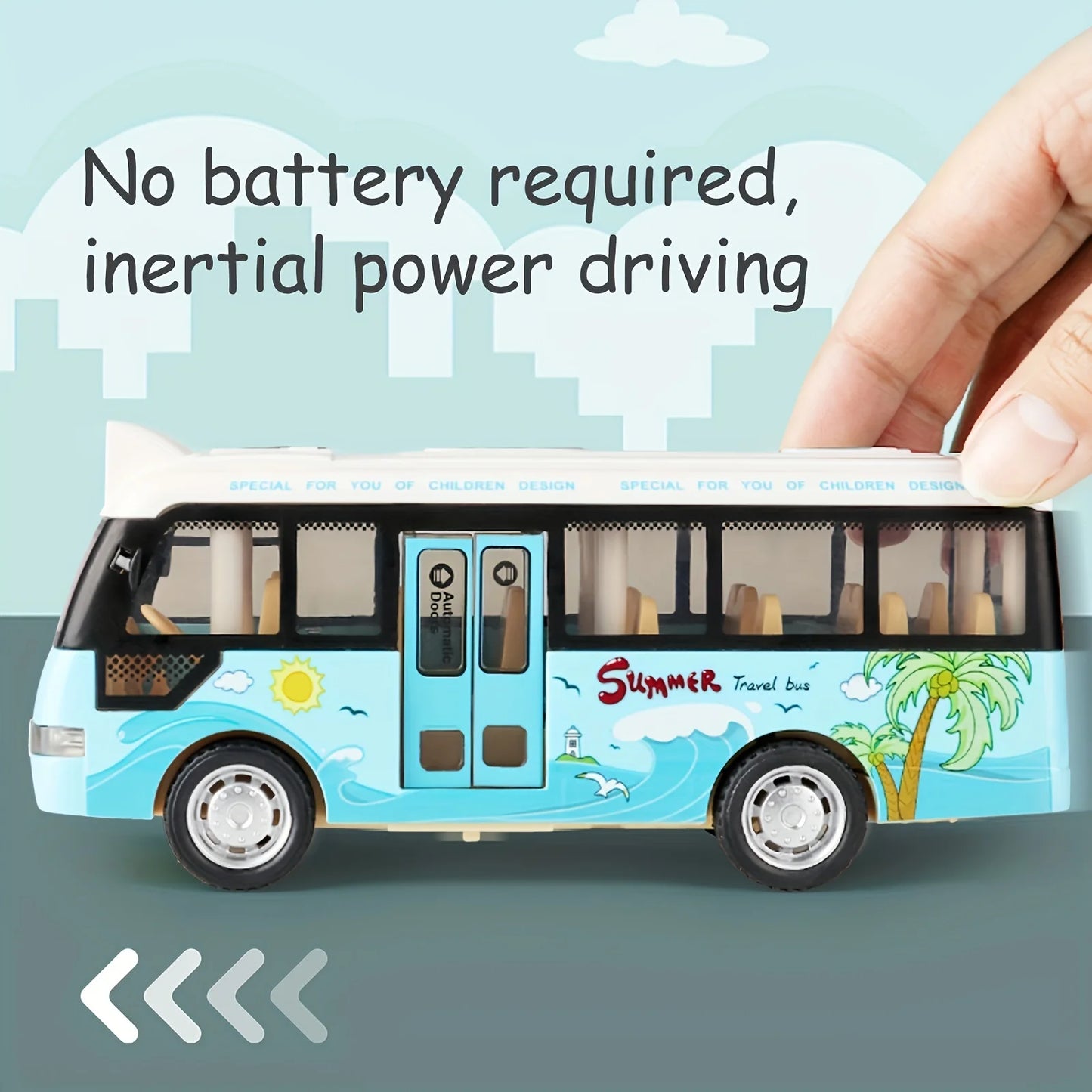 CityBus Toy with Sound & Light – Friction-Powered Plastic School Bus for Kids' Playtime & Gifts