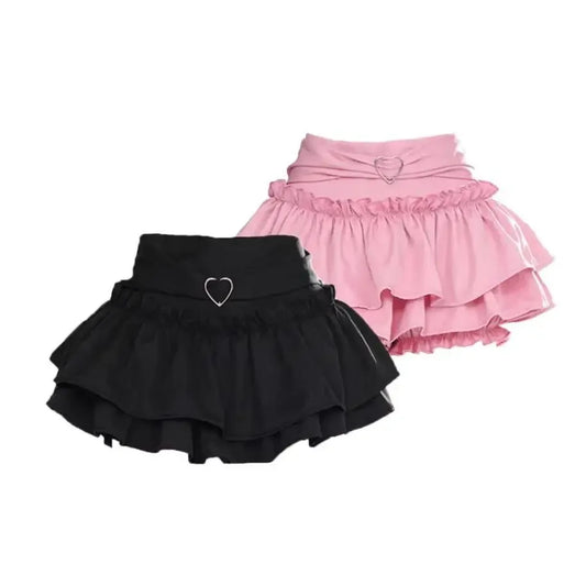 2024 Women’s Pink A-Line Mini Skirt - Slimming Pleated Cake Skirt