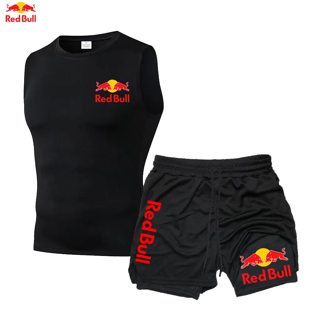 RedBull Men’s 2-in-1 Quick-Dry Gym Set — Tank Top & Shorts