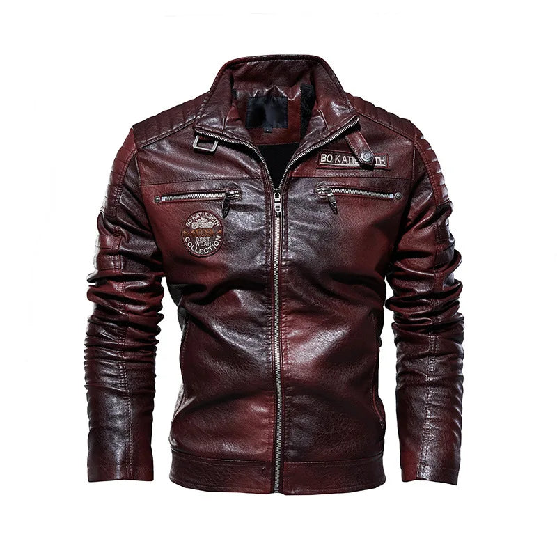 Men’s Casual PU Leather Jacket