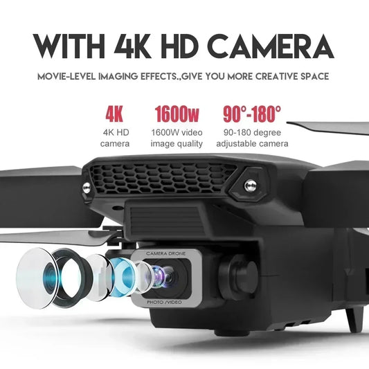 E88Pro 2024 Foldable RC Drone – 4K Professional Camera with 1080P HD, WIFI FPV & Height Hold